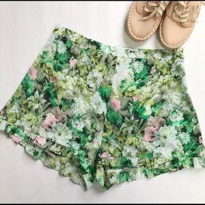 Moon Collection green ruffle shorts.